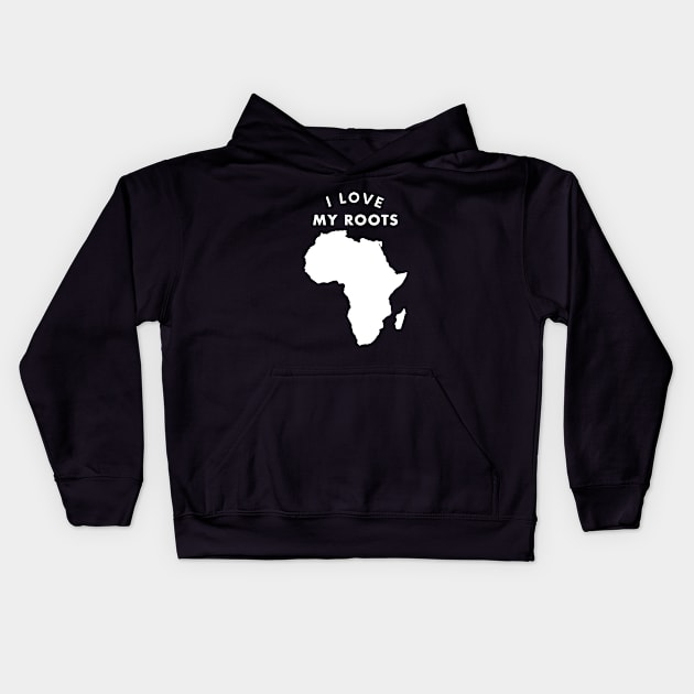 I Love My Roots - African Continent Graphic Kids Hoodie by OFT Designs